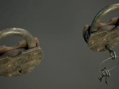Padlock PBR Low-poly 3D model