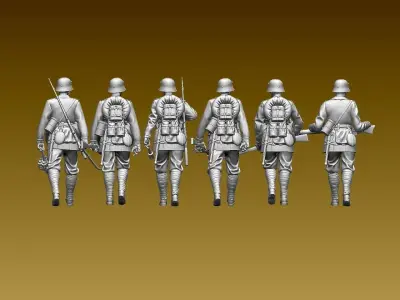 German soldiers ww1 3D print model