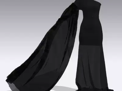 DRESS DRESS with cape 3D model