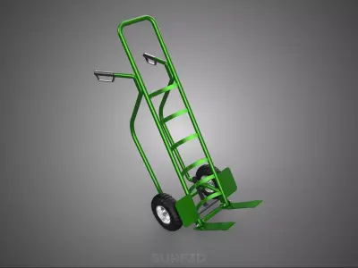TWO 2 WHEEL HAND TRUCK BARROW HANDTRUCK TROLLEY FORK CART DOLLY 3D model