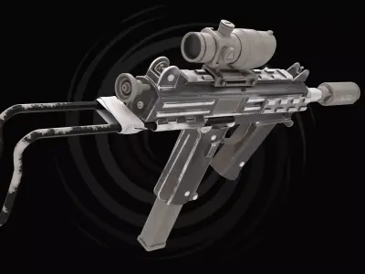 3D ModelKJC Submachine Gun - Tactical SMG 3D model