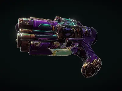 Blaster gun from game dota Low-poly 3D model