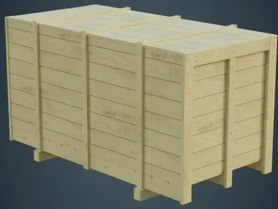 Wooden Box 2A Low-poly 3D model