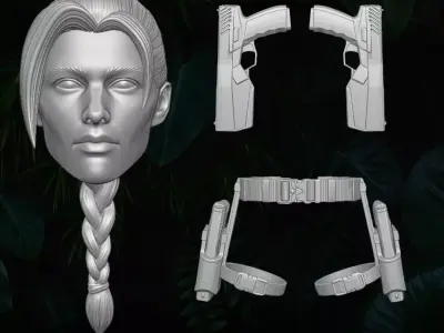 Lara Croft Fan Art Kit 3D printable File For Action Figures  3D print model