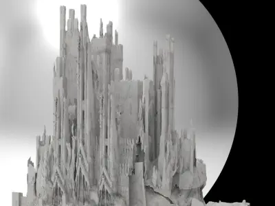 Cathedral Tower Fantasy complex 3D model