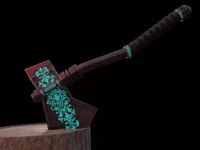 Medieval Axe Low-poly 3D model order