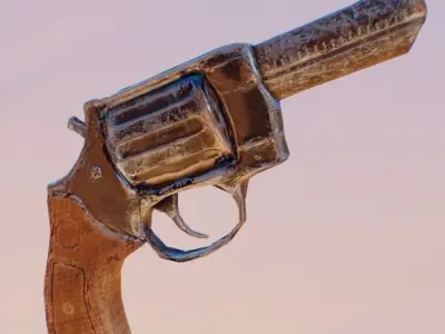 Revolver Weapon Low-poly 3D model
