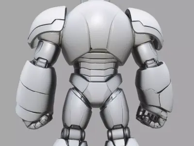 Gunmetal Heavy Combat Mech Robot 3D model