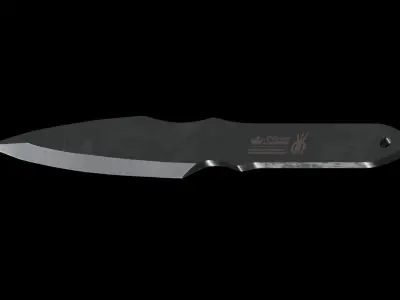 Kizlyar Supreme Strij Throwing Knife forged Blade Low-poly 3D model