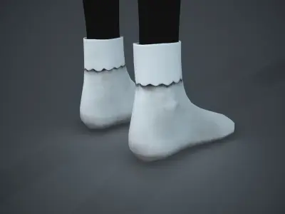 White Socks Style 1  Low-poly 3D model