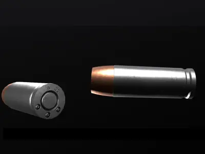 Desert Eagle and Bullet Low-poly 3D model