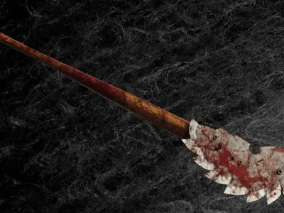 POST APOCALYPTIC MELEE WEAPON BAT BLOODY  VARIANT Low-poly 3D model