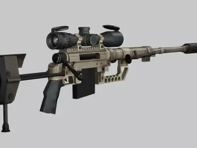 Sniper Denel 8NTW-20 Low-Poly 3D Model Low-poly 3D model