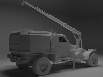 Survival crane truck resource harvester 3D model
