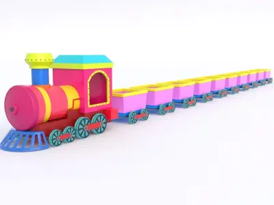 ToyTrain Low-poly 3D model