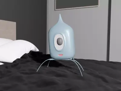 Robot 1 eye rigged animated and game ready Low-poly 3D model