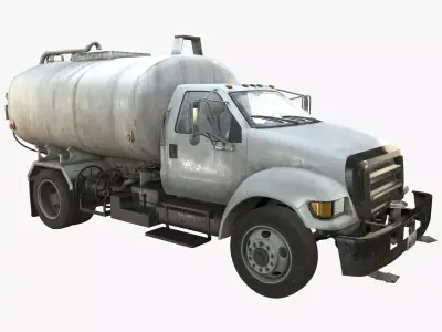 Water Truck Game Ready PBR Textures Low-poly 3D model