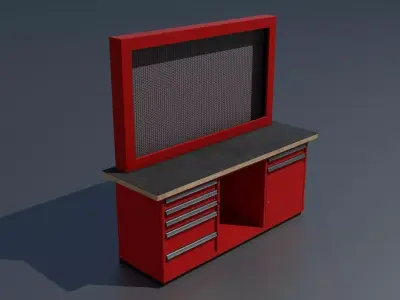 Workshop workbench 3 PBR 3D model