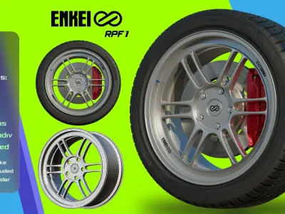 Top 10 best selling car rims Vol1 Low-poly 3D model