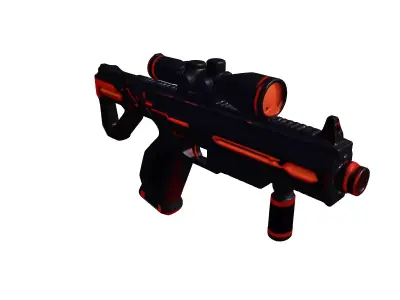 SciFi Blaster Rifle Glowing Sights 3D model