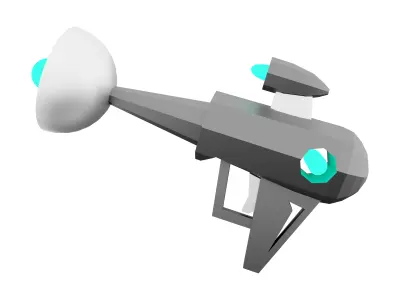 3d science fiction blaster icon 3D model purchase