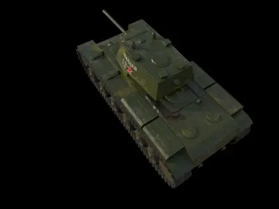 Low Poly Tank KV1 Como 003 Low-poly 3D model