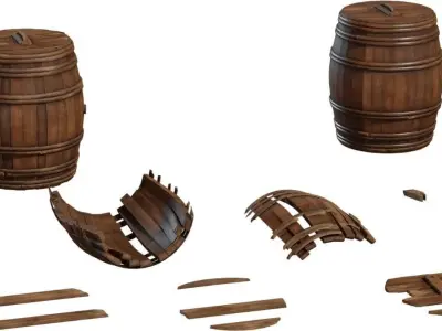 Wooden barrels 3D model by fllippi