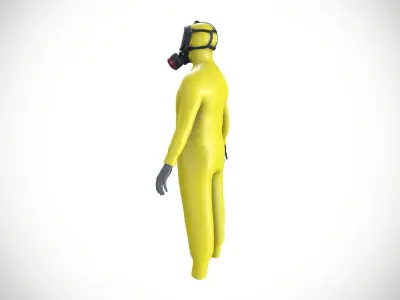 Gas suit and mask 3D model