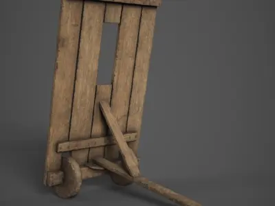Medieval Mantlet Low-poly 3D model
