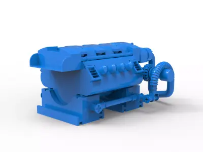 TwinTurbo Engine 3D print model