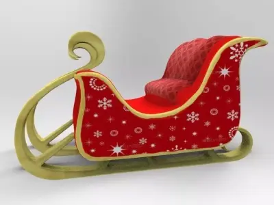 Santa Sled Free low-poly 3D model