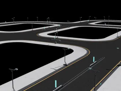 Sci-fi city road 3D model
