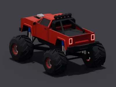 Monster Truck Low-poly 3D model