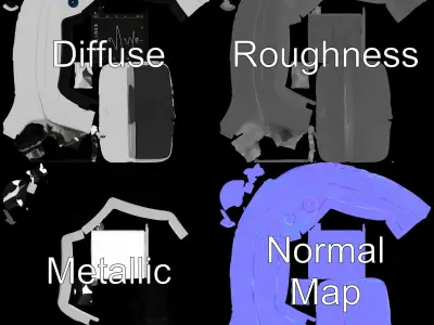 Compact Heart Monitor Model Pack Low-poly 3D model