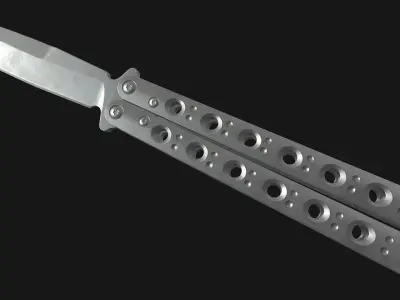 Butterfly Knife Low-poly 3D model 4