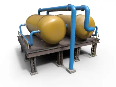 Industrial tanks Low-poly 3D model purchase