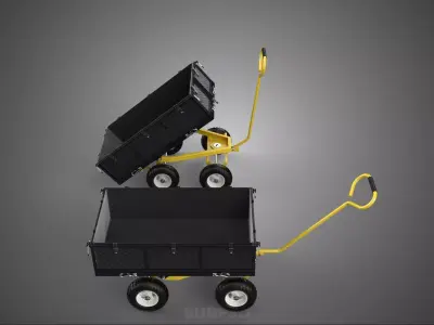 HEAVY DUTY UTILITY DUMP AGRICULTURAL CART TROLLEY TRUCK TILTING 3D model