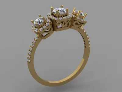 Gold ring 3D print model 22