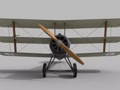 Game-Ready Sopwith Triplane Low-poly 3D model