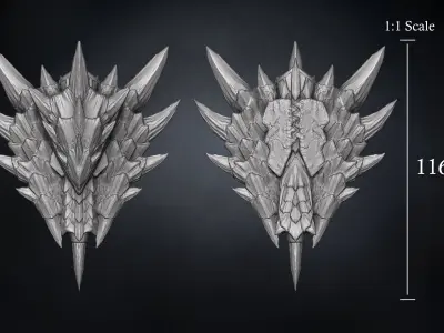 Monster Hunter World - Halberion Blade - Shield Part 3D print model
