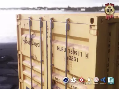 20 ft Shipping Containers Low-poly 3D model