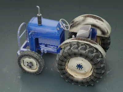 Cartoon Tractor 3D model