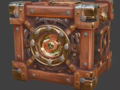 Steampunk Industrial Power Crate 3D Model Low-poly 3D model