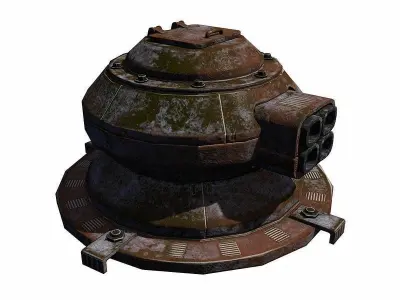 Sci Fi Turret Low-poly 3D model