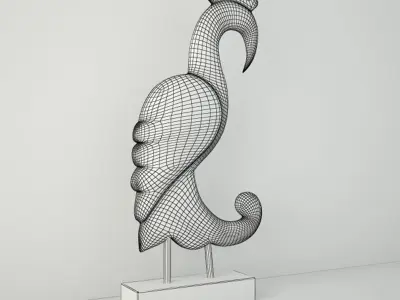 Wood sculpture Noble Cendrawasih 3D model