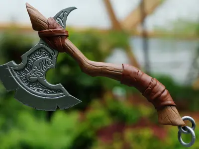 Fantasy Tribal Axe - Stylized Low-Poly Game Weapon Low-poly 3D model