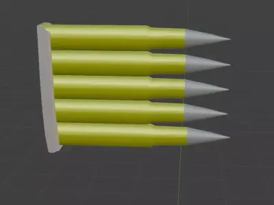 Low-poly ammo from Kar98 Low-poly 3D model