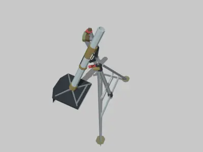 Ordnance ML 3-inch mortar Low-poly 3D model