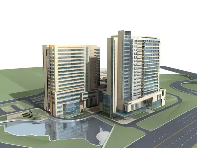 Hospital Building 3D model 5