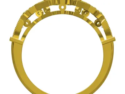 Antique Marquise Shape Art Deco Engagement Ring 3D print model